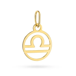 Złota zawieszka znak zodiaku waga Zodiak