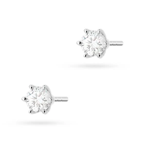 Klasyczne kolczyki z białego złota z diamentami 2 x 0,30ct