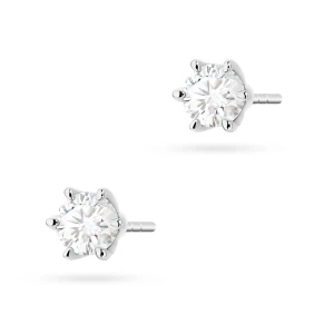 Klasyczne kolczyki z białego złota z diamentami 2 x 0,40ct