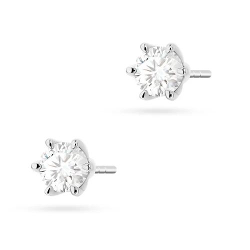 Klasyczne kolczyki z białego złota z diamentami 2 x 0,50ct K0575.B3.DIW.03 marko