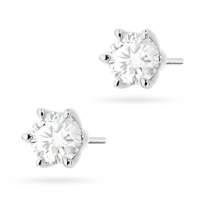 Klasyczne złote kolczyki z diamentami 2 x 1,00ct białe złoto