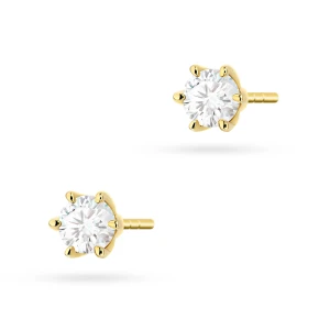 Klasyczne złote kolczyki z diamentami 2 x 0,30ct