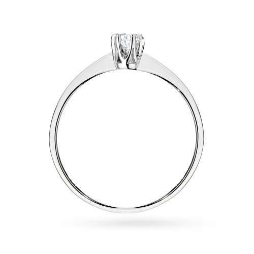 Zaręczynowy pierścionek białe złoto  brylant 0,15ct Klasyka