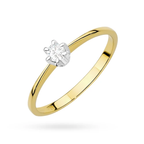 Złoty pierścionek zaręczynowybrylant 0,12ct Klasyka W0220.Z3.DIW.01 marko