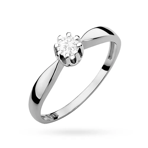 Stylowy zaręczynowy pierścionek  z białego złota z diamentem laboratoryjnym 0,20ct Lab Diamonds