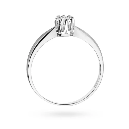 Stylowy zaręczynowy pierścionek  z białego złota z diamentem laboratoryjnym 0,20ct Lab Diamonds
