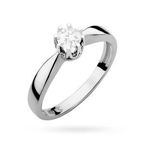 Stylowy zaręczynowy pierścionek  z białego złota z diamentem laboratoryjnym 0,25ct Lab Diamonds
