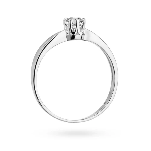Stylowy zaręczynowy pierścionek  z białego złota z diamentem laboratoryjnym 0,25ct Lab Diamonds