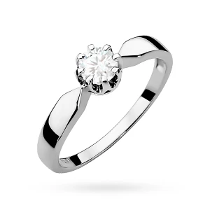 Stylowy zaręczynowy pierścionek  z białego złota z diamentem laboratoryjnym 0,40ct Lab Diamonds