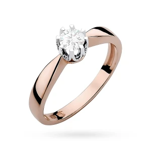 Stylowy zaręczynowy pierścionek  z różowego złota z diamentem laboratoryjnym 0,25ct Lab Diamonds
