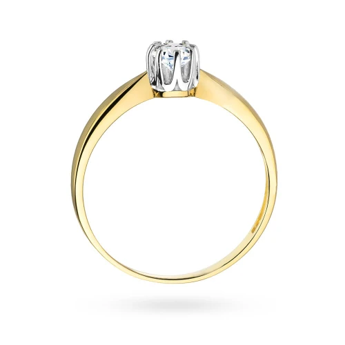 Stylowy zaręczynowy złoty pierścionek  z diamentem laboratoryjnym 0,20ct Lab Diamonds