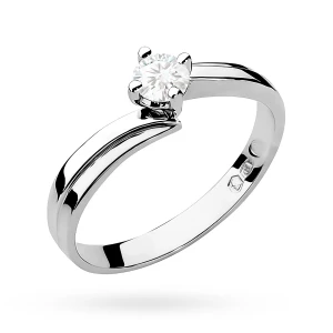 Subtelny zaręczynowy pierścionek  z białego złota z diamentem laboratoryjnym 0,25ct Lab Diamonds