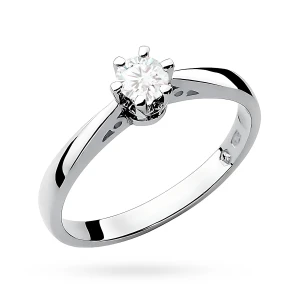 Klasyczny zaręczynowy pierścionek  z białego złota z diamentem laboratoryjnym 0,25ct Lab Diamonds