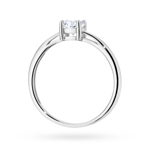 Minimalistyczny pierścionek z białego złota z owalnym diamentem laboratoryjnym 0,50ct Lab Diamonds
