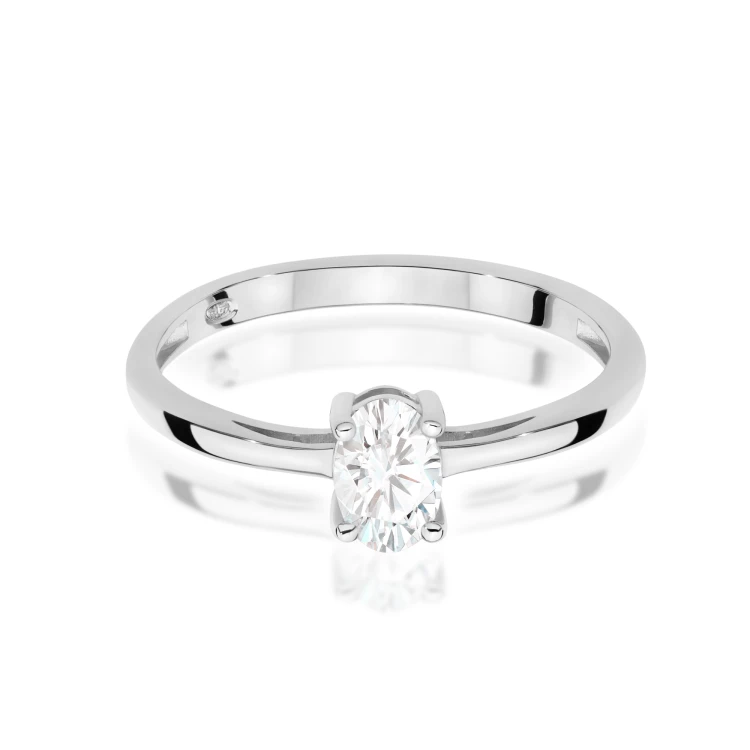 Pierścionek z białego złota z pojedynczym owalnym diamentem laboratoryjnym Lab Diamonds W0685.B3.LDW.01 marko