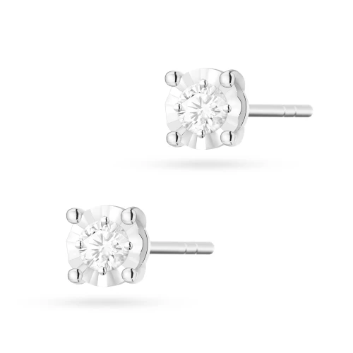 Kolczyki klasyczne z brylantami 0,16ct z białego złota