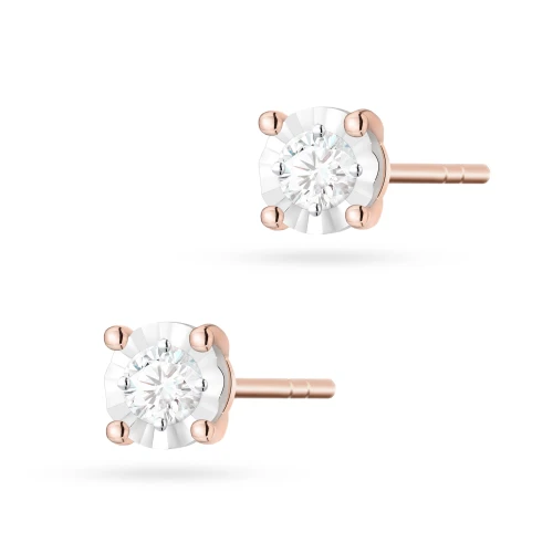 Kolczyki klasyczne z brylantami 0,16ct różowe białe złoto K0058.R3.DIW.03 marko