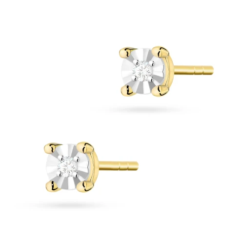 Kolczyki klasyczne z brylantami 0,02ct dwukolorowe złoto K0058.Z3.DIW.01 marko