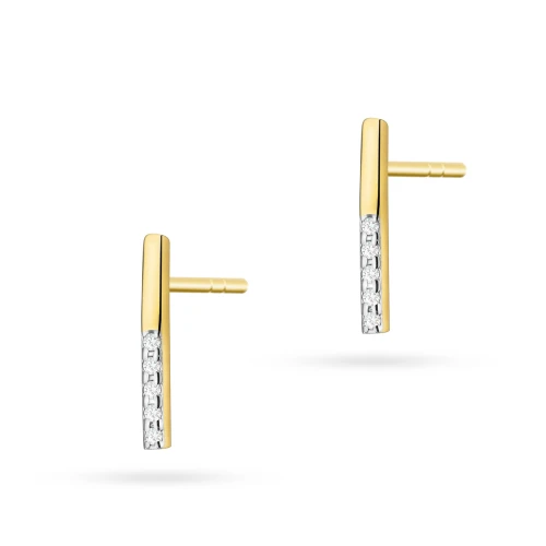Złote kolczyki patyczki z brylantami 0,05ct K0077.Z3.DIW.01 marko