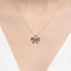Złota zawieszka ażurowy motyl z czarnymi cyrkoniami Infano Z716-585-CZ marko