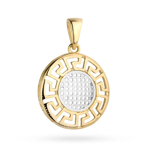 Złota zawieszka dwukolorowa koło grecki wzór Supreni Z-GW-414-585 marko