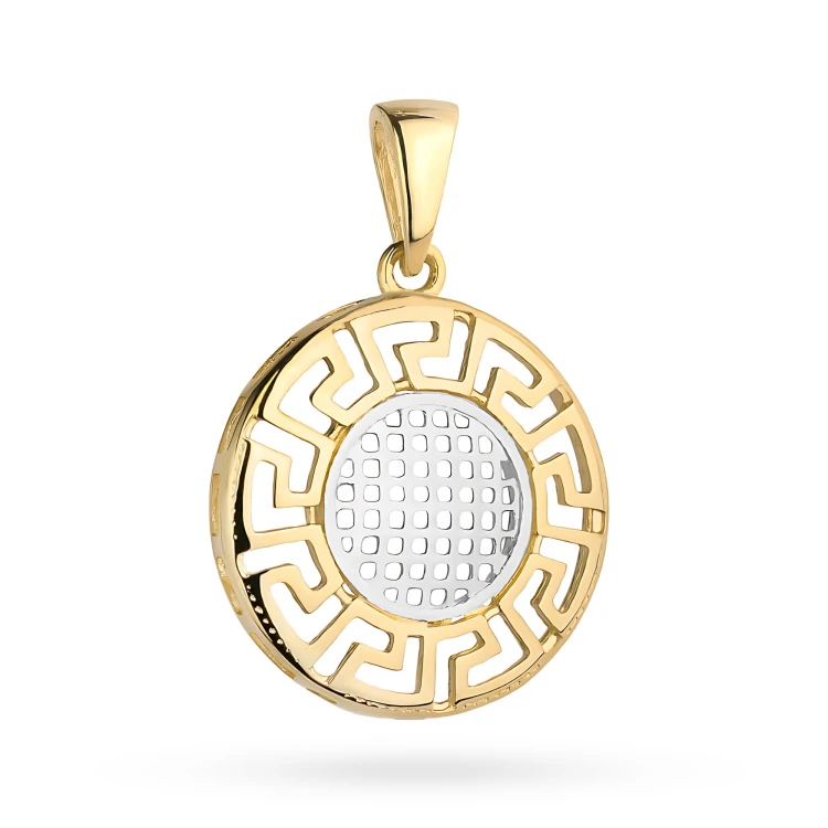 Złota zawieszka dwukolorowa koło grecki wzór Supreni Z-GW-414-585 marko