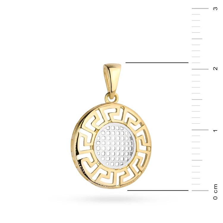 Złota zawieszka dwukolorowa koło grecki wzór Supreni Z-GW-414-585 marko
