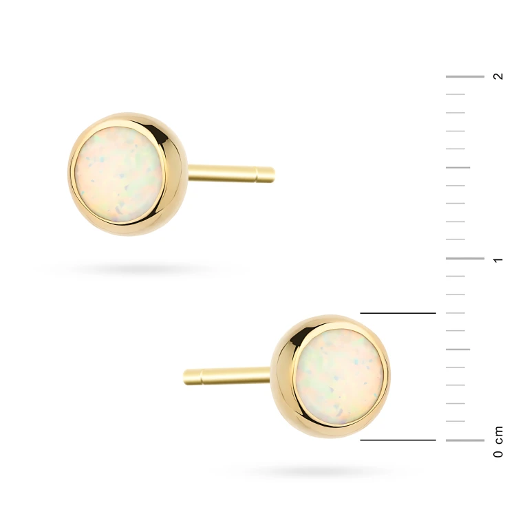 Złote kolczyki wkrętki opal w złotej oprawie Farve K-GW-643-585 marko