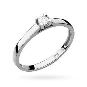 Klasyczny pierścionek zaręczynowy Lab  Diamonds 0,10ct białe złoto