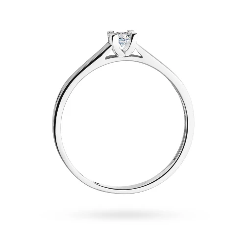 Klasyczny pierścionek zaręczynowy Lab  Diamonds 0,10ct białe złoto