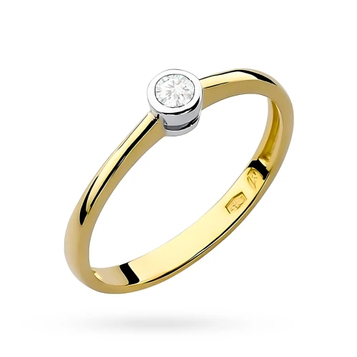 Złoty pierścionek zaręczynowy brylant 0,08ct Klasyka W0224.Z3.DIW.01 marko