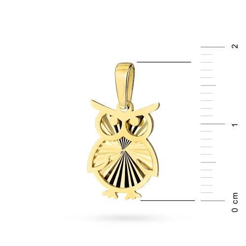 Zawieszka złota sowa diamentowana blaszka Z459-585 marko