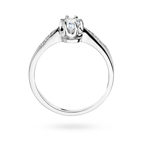 Pierścionek zaręczynowy białe złoto i brylanty 0,25ct Galaktyki