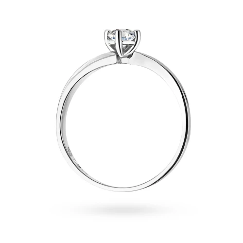 Zaręczynowy pierścionek białe złoto brylant 0,25ct Klasyka