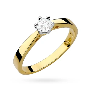 Klasyczny pierścionek zaręczynowy Lab  Diamonds 0,25ct żółte złoto
