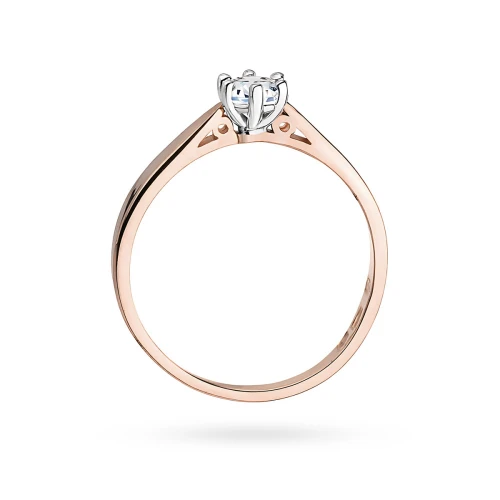 Klasyczny pierścionek zaręczynowy Lab  Diamonds 0,25ct różowe złoto