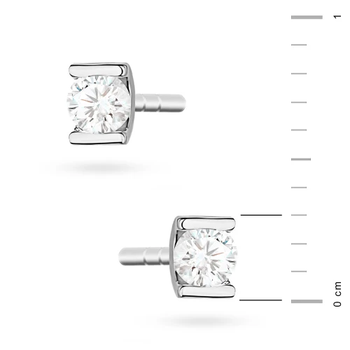 Kolczyki z białego złota z brylantami 0,08ct klasyczne basic