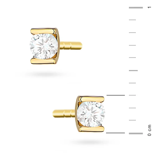 Złote kolczyki brylantami 0,08ct klasyczne basic