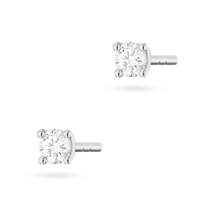 Klasyczne kolczyki z brylantami 0,08ct białe złoto basic