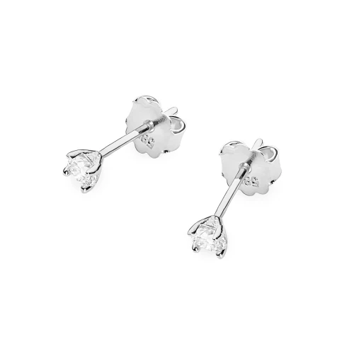 Klasyczne kolczyki z brylantami 0,08ct białe złoto basic K0066.B3.DIW.01 marko