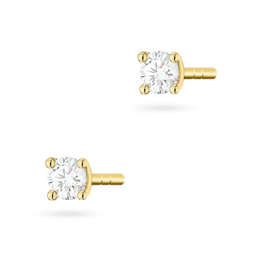 Złote klasyczne kolczyki z brylantami 0,08ct basic K0066.Z3.DIW.01 marko