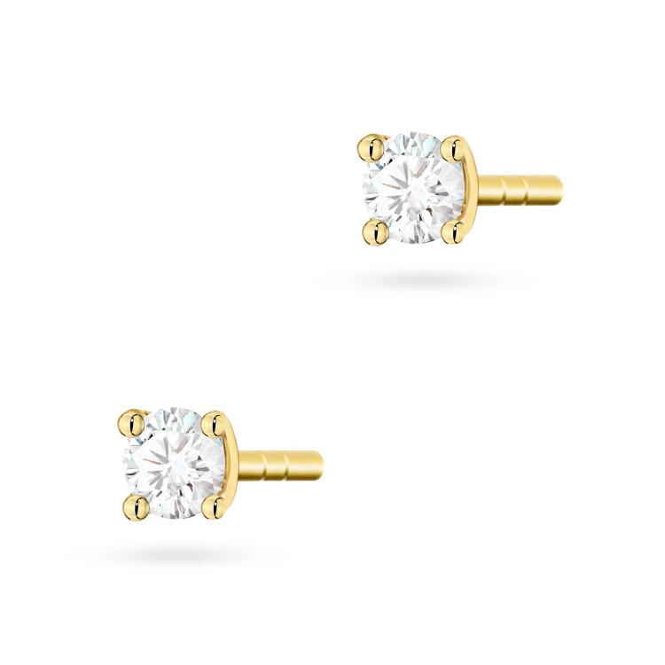 Złote klasyczne kolczyki z brylantami 0,08ct basic K0066.Z3.DIW.01 marko