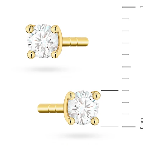 Złote klasyczne kolczyki z brylantami 0,08ct basic