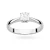 Elegancki pierścionek zaręczynowy z białego złota z centralnie osadzonym okrągłym diamentem o masie 0.50ct, prezentowany na białym tle produktu W0404.B3.DIW.01
