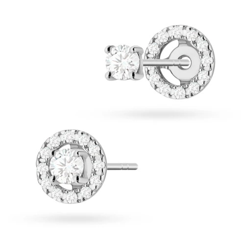 Klasyczne kolczyki z białego złota z diamentami 2 x 0,10ct  K0576.B3.DIW.01 marko