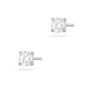 Klasyczne kolczyki z białego złota z diamentami 2 x 0,30ct