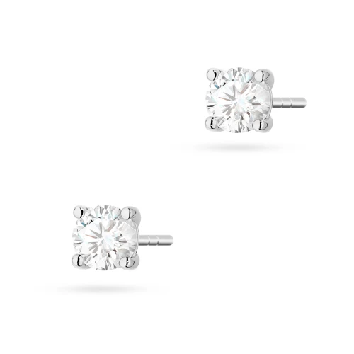 Klasyczne kolczyki z białego złota  z diamentami 2 x 0,40ct