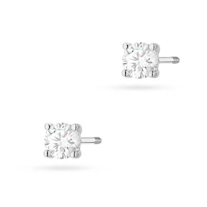 Klasyczne kolczyki z białego złota  z diamentami 2 x 0,30ct sztyft zakręcany