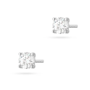 Klasyczne kolczyki z białego złota  z diamentami laboratoryjnymi Lab Diamonds 2 x 0,40ct