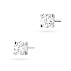 Klasyczne kolczyki z białego złota  z diamentami laboratoryjnymi Lab Diamonds 2 x 0,50ct